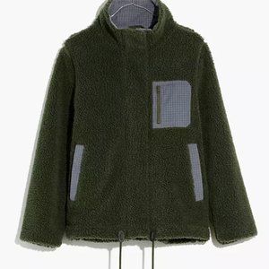New Madewell Fleece Oversized Sherpa Full Zip Jacket Shearling